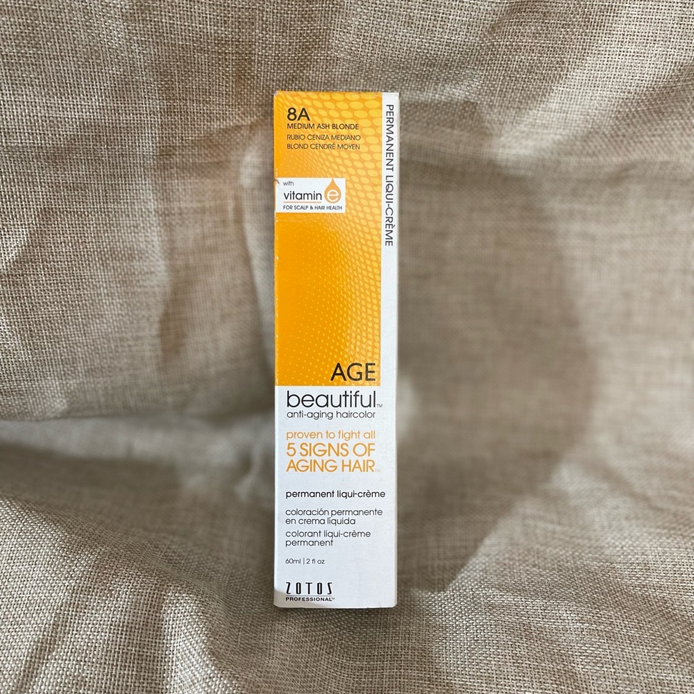 Zotos Age Beautiful Anti Aging Permanent Hair Color. Color 8A Medium Ash…